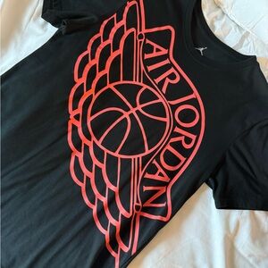 Nike Black T‑Shirt with Red Air Jordan Wing Graphic